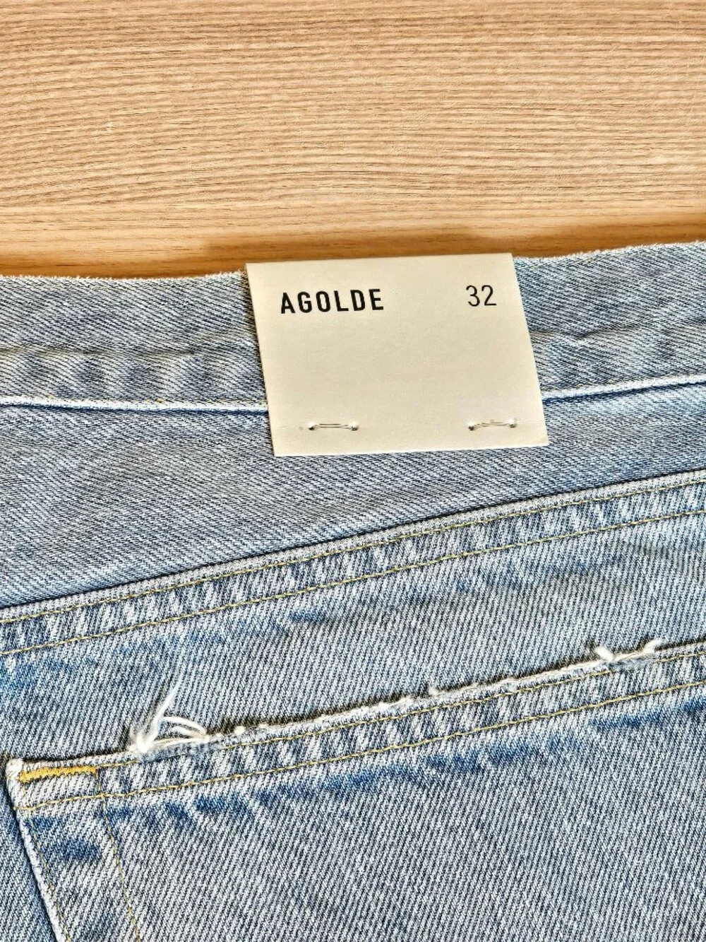AGOLDE Parker Long Short Size 32 NWT Swapmeet Light Wash Button Fly